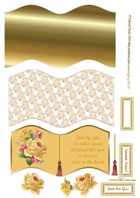 Golden Rose Friend Card