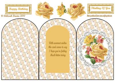 Golden Rose Tri-fold Card