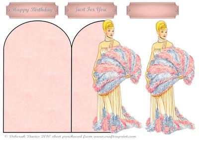 Feather Delight Lady Shaped Card