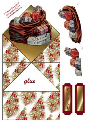 Vintage Christmas Present Diamond Top Card