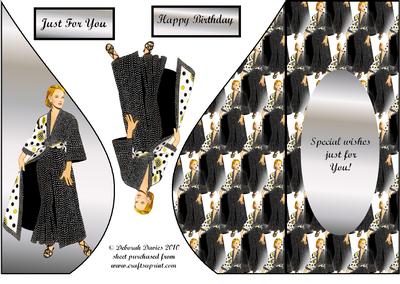 Trendy Lady Teardrop Card