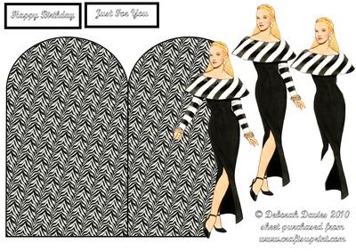 Black N White Lady Shaped Card