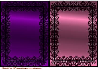2 A5 Metalic & Black Lace Toppers