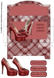 Maroon Heels & Pearls Money Wallet