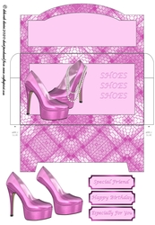 Mauve Heels & Pearls Money Pocket