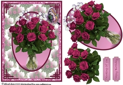 Cerise Floral Vase