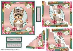 Teacup Puppy Scalloped Corner Pyramage