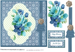 Blue Framed Florals