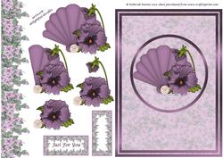 Lilac Floral Fan Step by Step