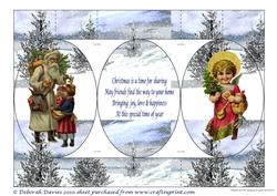 Vintage Christmas Cameo Tri-shutter