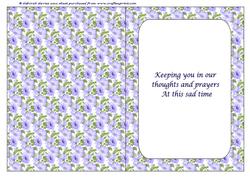 Blue Petunia Insert with Sympathy Verse