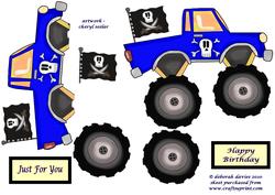 Blue Monster Truck Step by Step