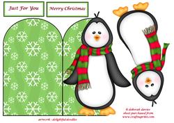Paulie Penguin Shaped Card