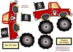 Red Monster Truck Step by Step