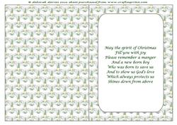 Green Christmas Candle Insert with Verse