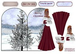 Ruby in the Snow Shaped Card