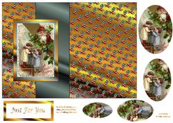 Vintage Christmas Scene Fold-back