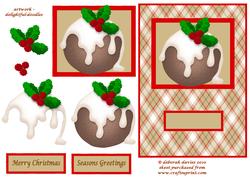 Christmas Pudding on Red Tartan