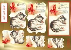 Sleeping Christmas Kitty