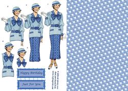 Blue Madam Decoupage