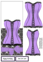 Lilac Corset Over the Edge Card