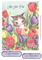 Large Floral Kitty Topper