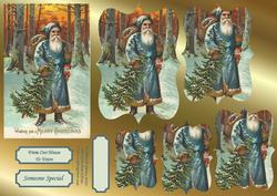 Vintage Blue Santa
