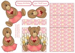 Floral Ted Easel Card