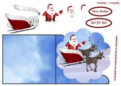 Santa & Reindeers Shaped Card