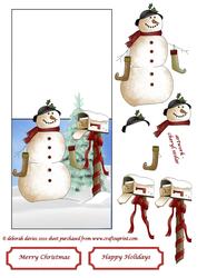 Happy Snowman Over the Edge