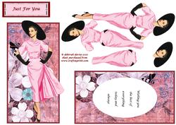 Elegant Lady in Pink Topper Set