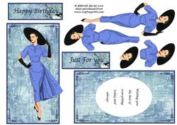 Elegant Lady in Blue Topper Set