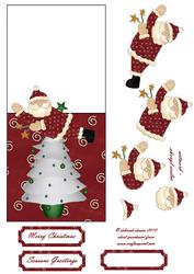 Santa on Top of the Tree Over the Edge