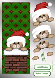 Christmas Bear in Chimney