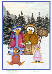 Penguin Family Large Topper