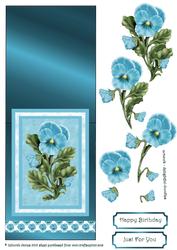 Blue Pansy Over the Edge