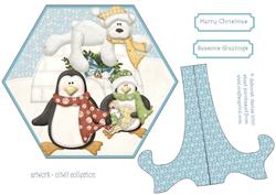 Polar Bear Present Large Plate Card