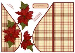 Poinsettia Teardrop Card