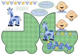 Green Baby Boy Shaped Pram