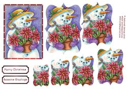 Floral Snowman Pyramids