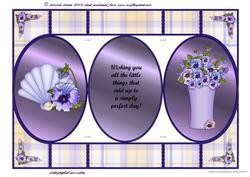 Lilac Pansy Tri-shutter Card