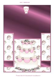 Pink-white Wedding Cake Staggerfold