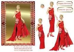 Red Diamonds Decoupage