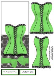 Green Valentines Corset Over the Top