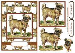 Cute Pug Dog Decoupage