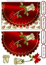 Simple Rose Envelope Card in Red