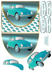 Aqua Herbie Envelope Card