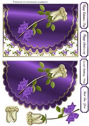 Simple Rose Envelope Card in Purple