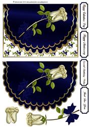 Simple Rose Envelope Card in Navy