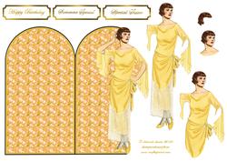 Lemon Delight Lady Shaped Card